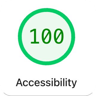 Lighthouse accessibility score of 100.