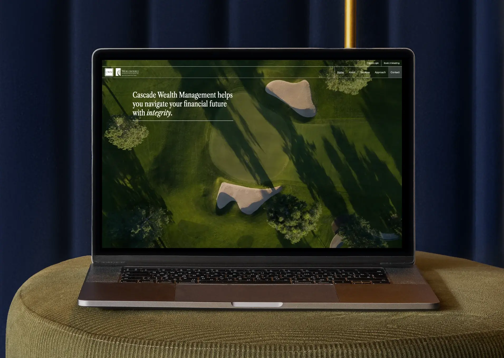 A prototype of Cascade Wealth Management website showing financial planning services.