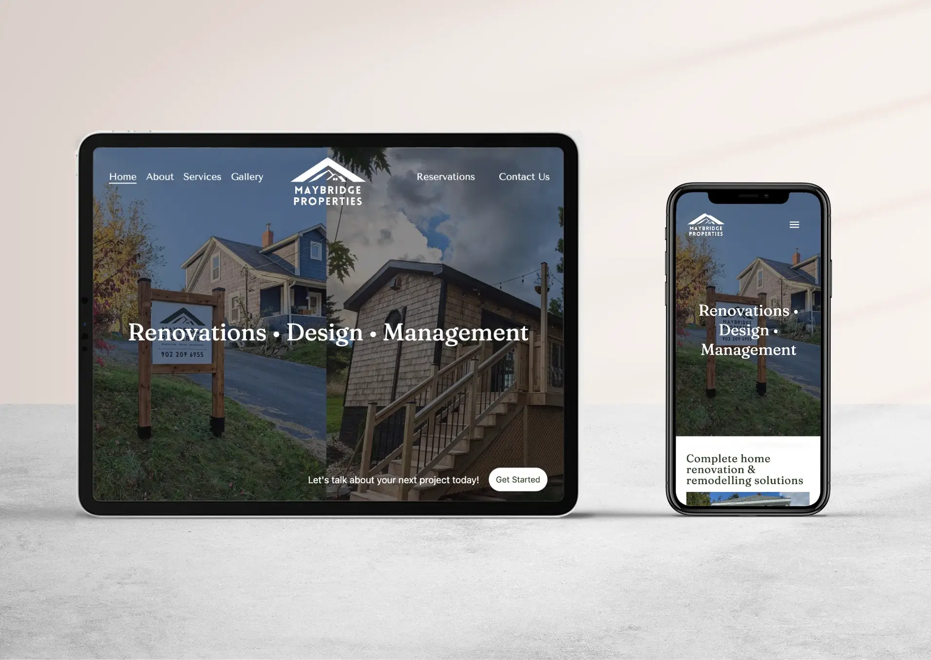 A prototype of Maybridge Properties website.